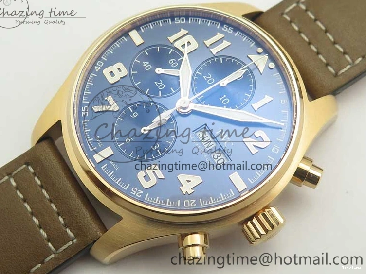 MIROTIME 0210 Sleek Pilot Chrono 377721 “Le Petit Prince” RG ZF 1:1 Best Edition on Brown Leather Strap A 7182